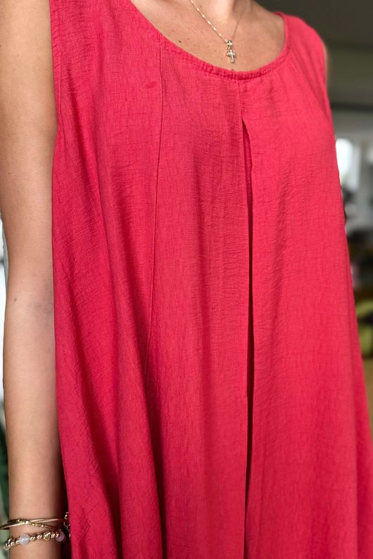 Made in Italy Aster Pocketed Cocoon Dress Watermelon /4 =